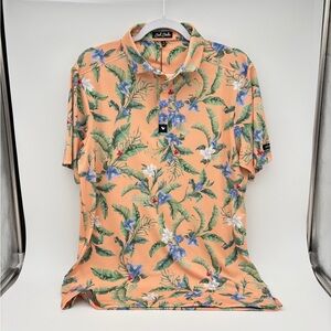 NWT Bad Birdie Mens Size Medium Flora Fiesta Core Polo Shirt Top